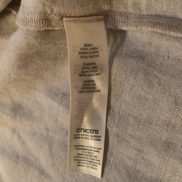 Chico’s Embellished Linen Jacket - Picture 6 of 7